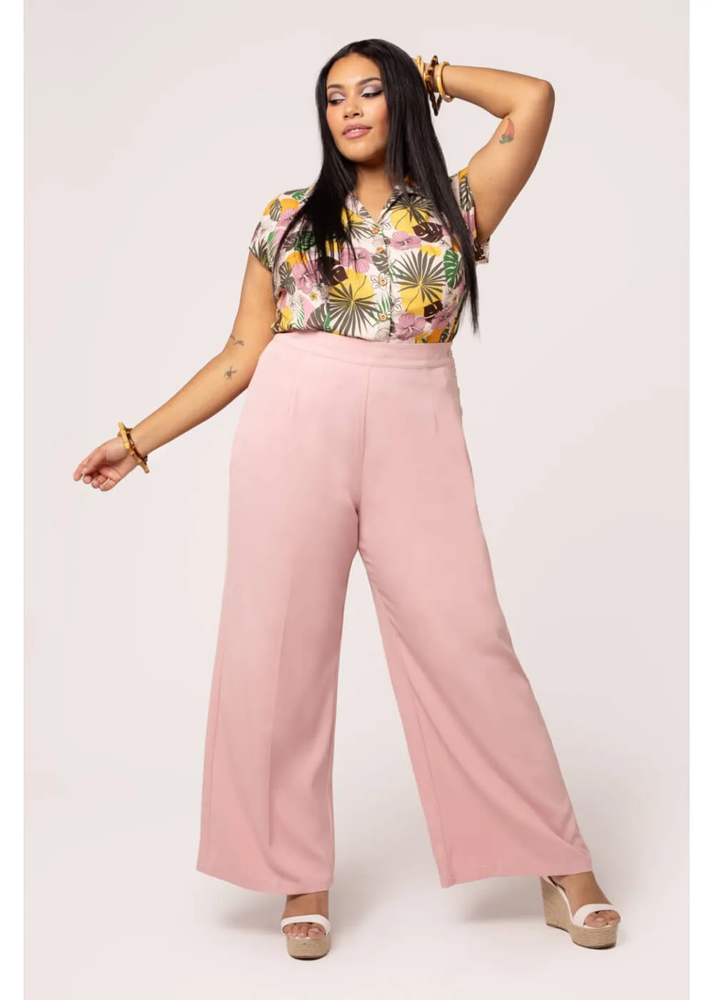 Hell Bunny Giselle 40's Trousers Pink
