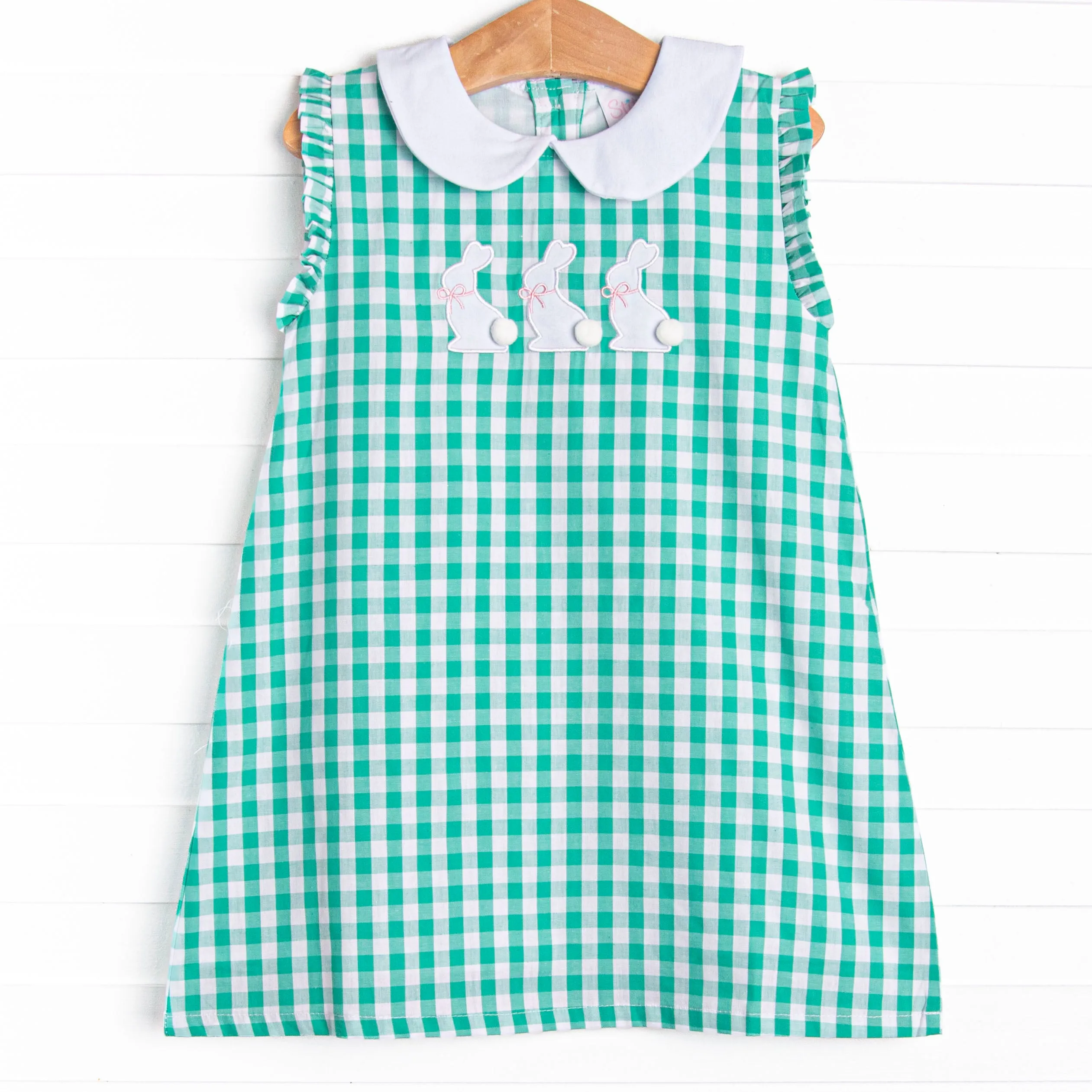 Hoppy Holiday Applique Dress, Green