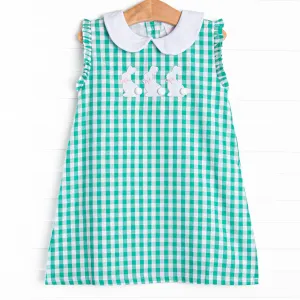 Hoppy Holiday Applique Dress, Green