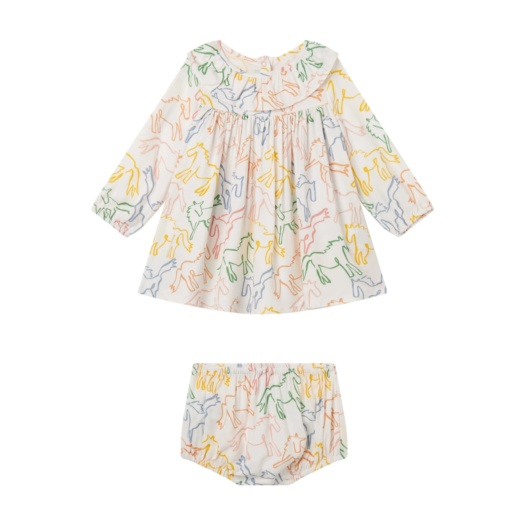 Horses Sketch Dress and Bloomer Set