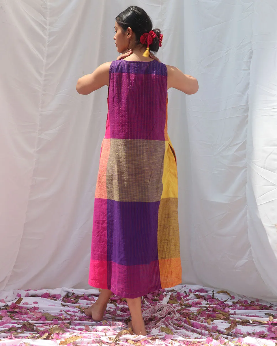 Indradhanush Handwoven Cotton Dress - RC