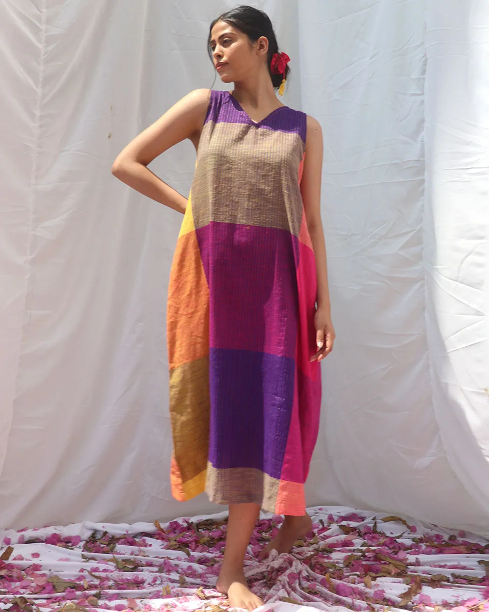 Indradhanush Handwoven Cotton Dress - RC
