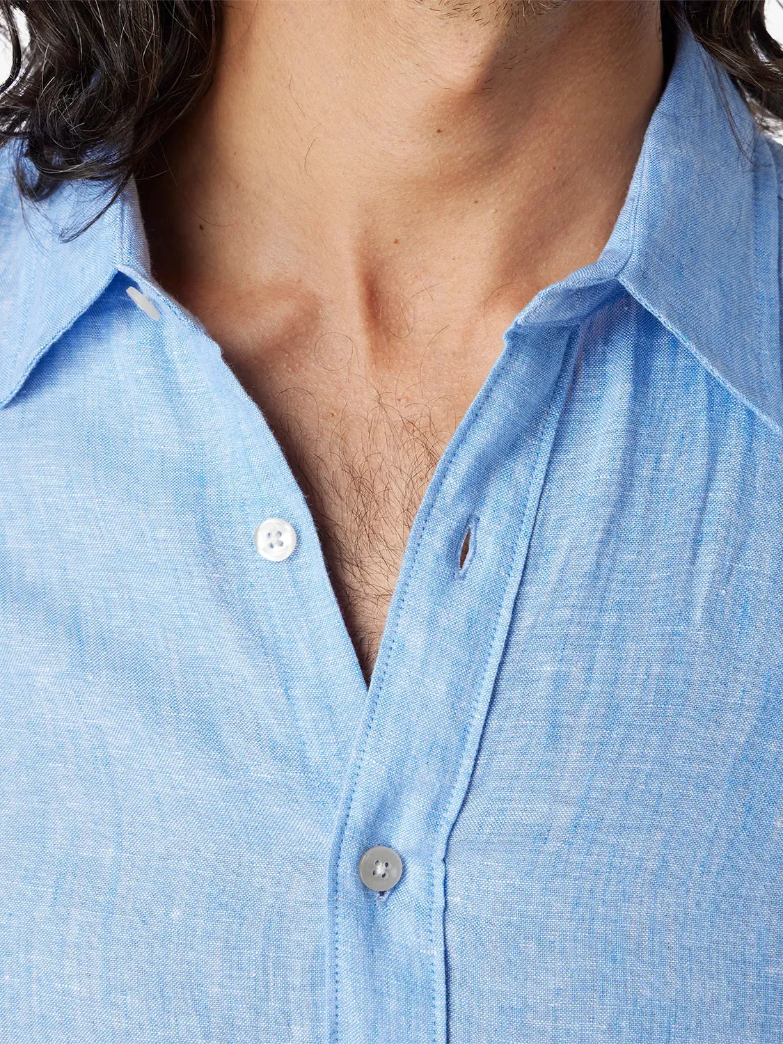 Island Linen Shirt | Wave Blue