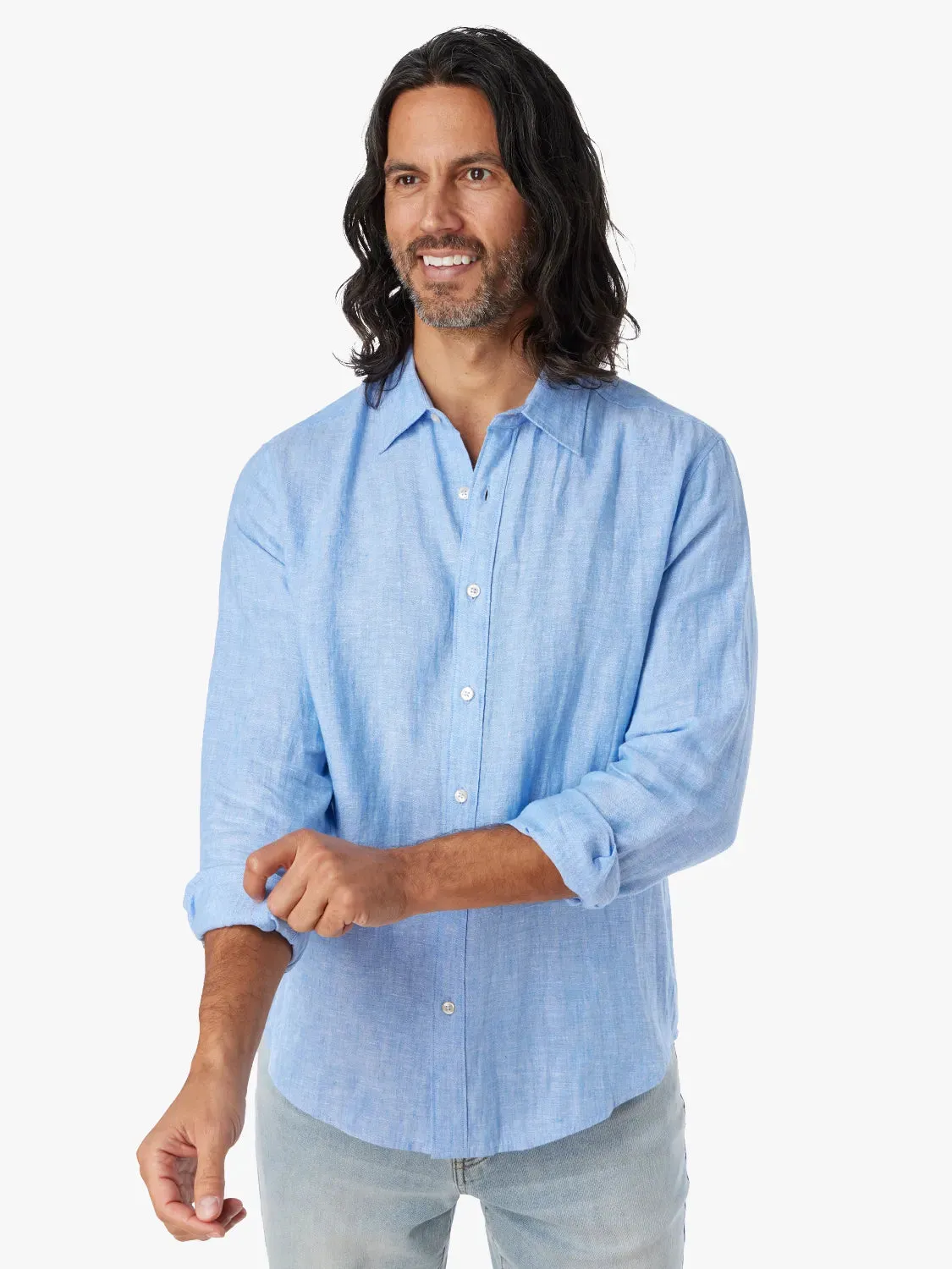 Island Linen Shirt | Wave Blue