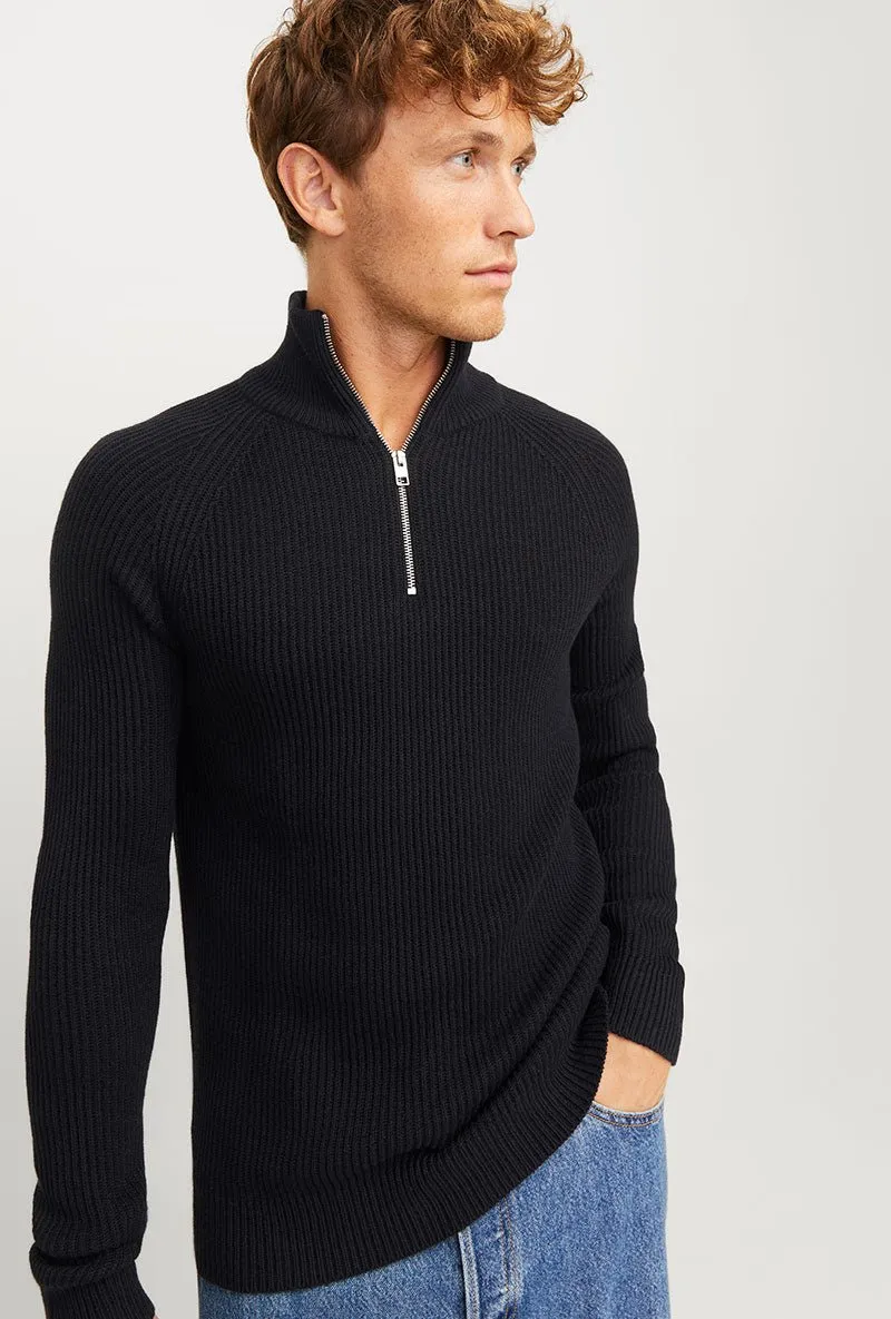 JACK AND JONES PANNEL KNIT HALF ZIP