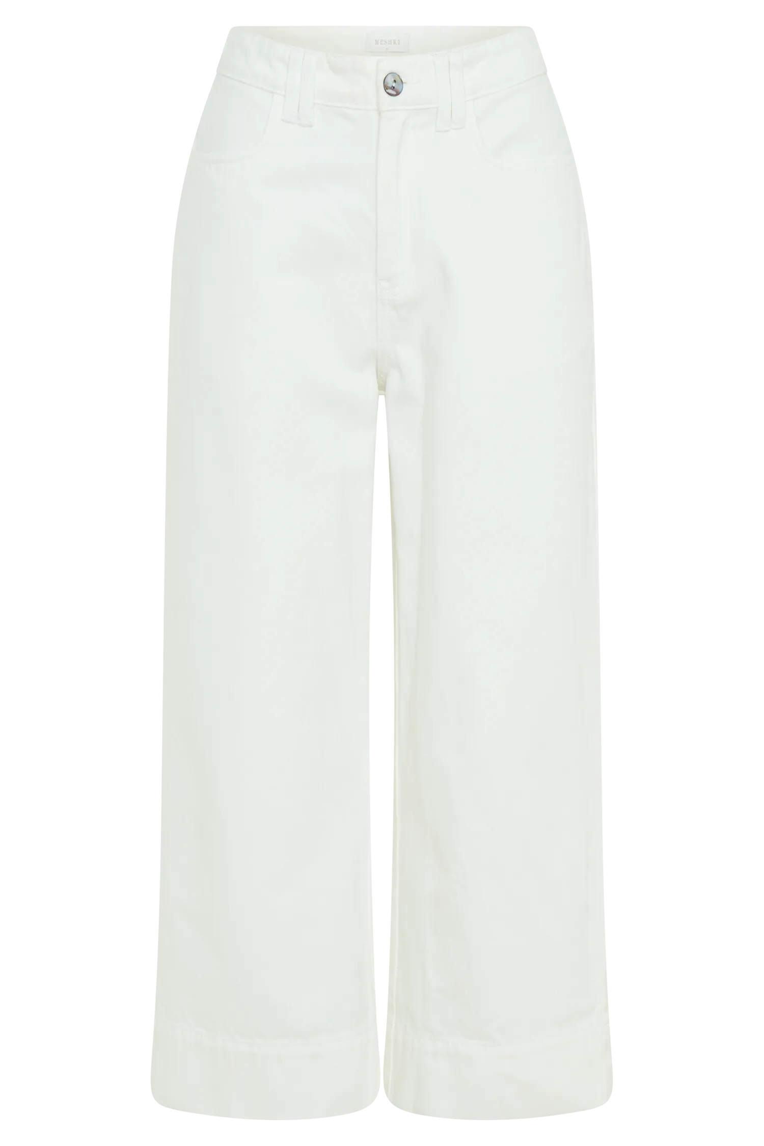 Kaitlyn Cropped Wide Leg Jeans - White