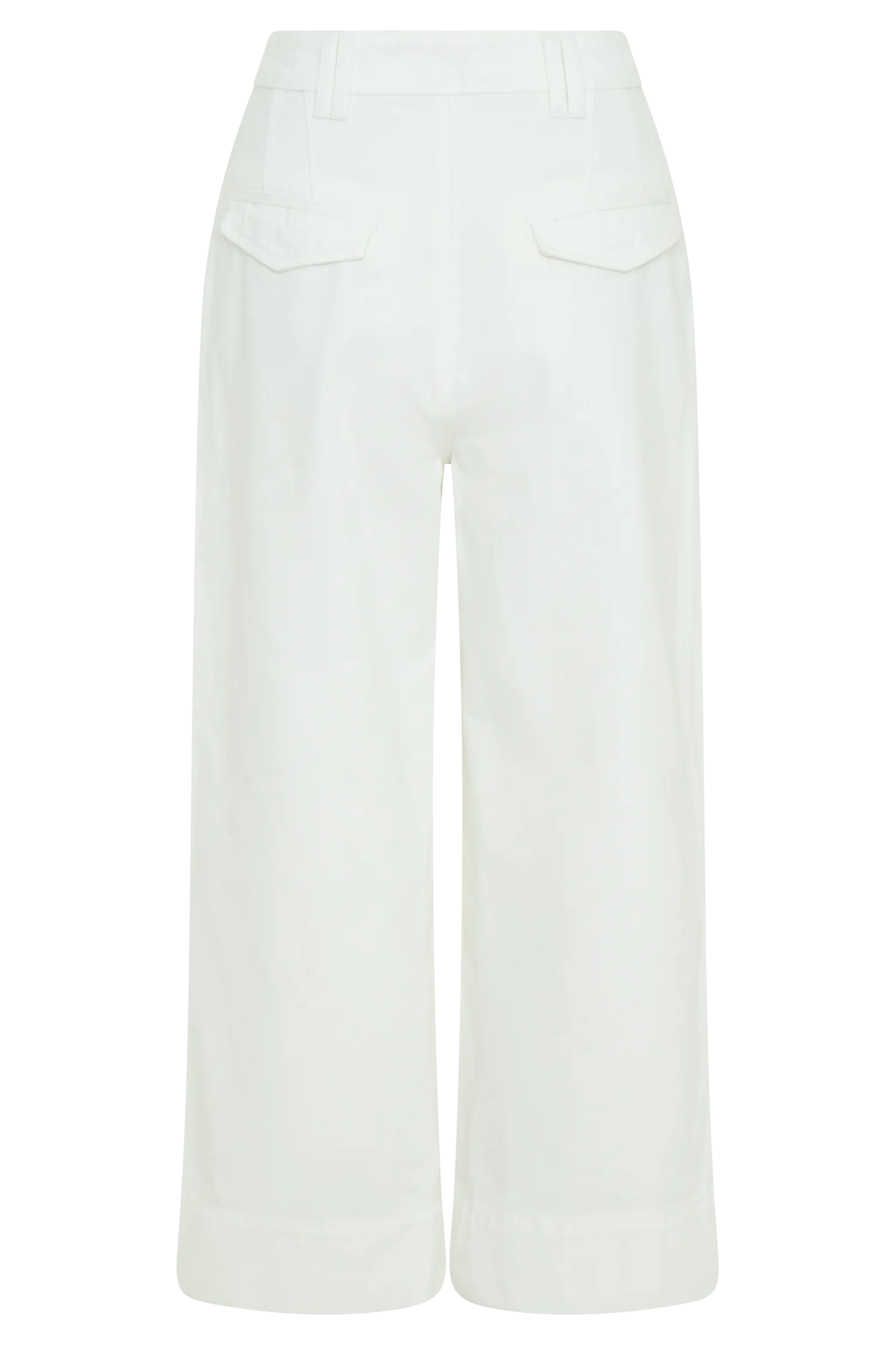 Kaitlyn Cropped Wide Leg Jeans - White