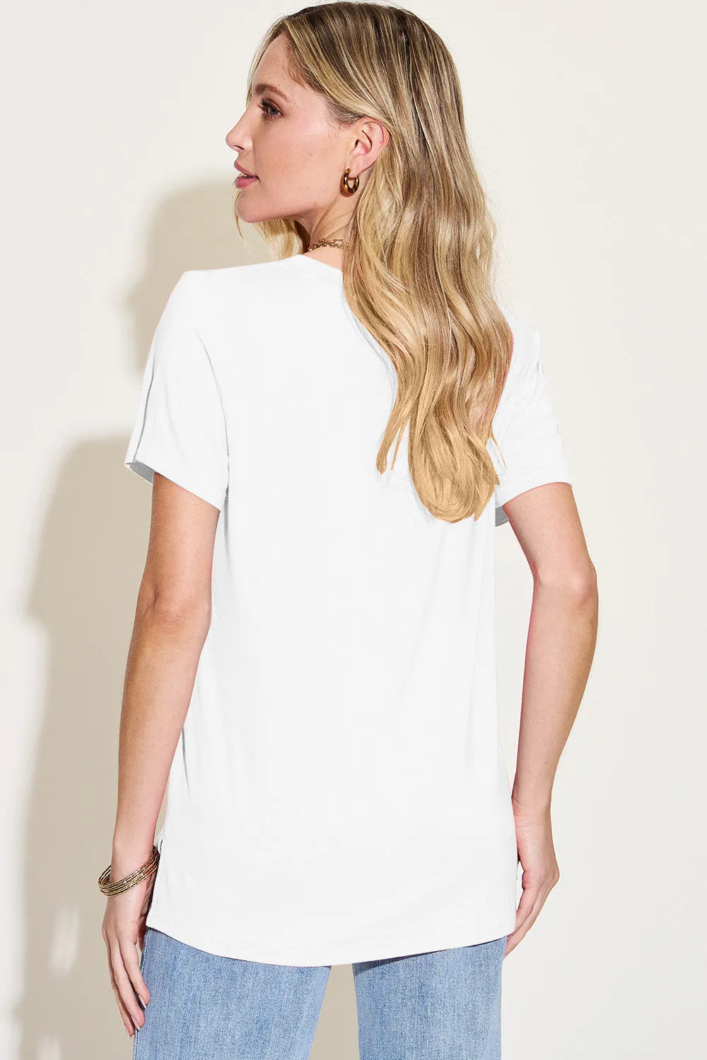 Kira Bamboo V-Neck High-Low T-Shirt
