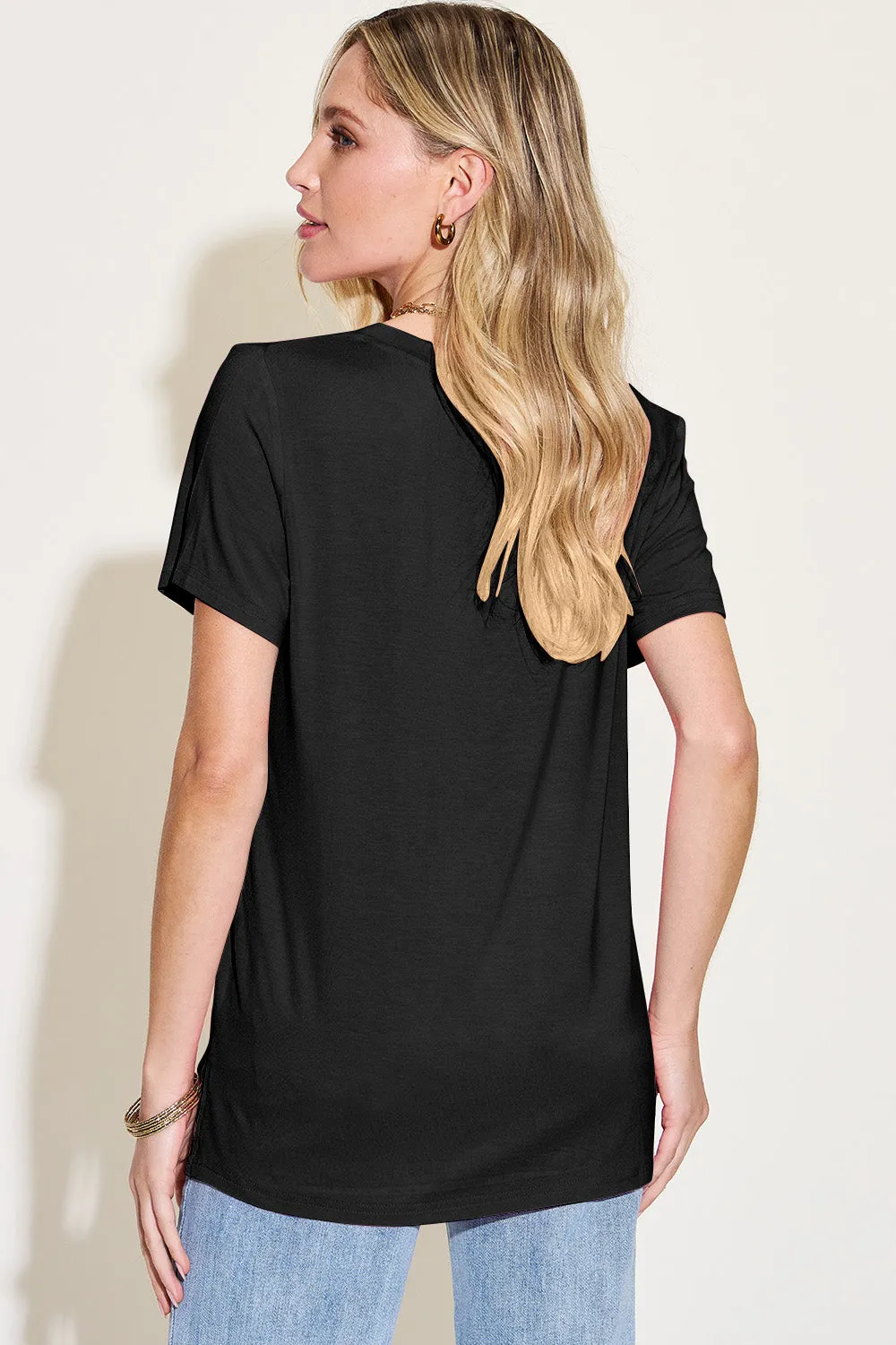 Kira Bamboo V-Neck High-Low T-Shirt