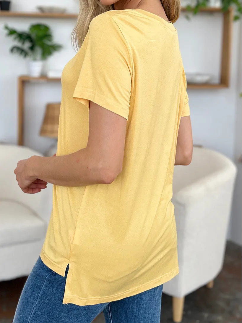 Kira Bamboo V-Neck High-Low T-Shirt