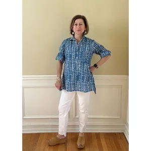 Lucia Top-Blue/White