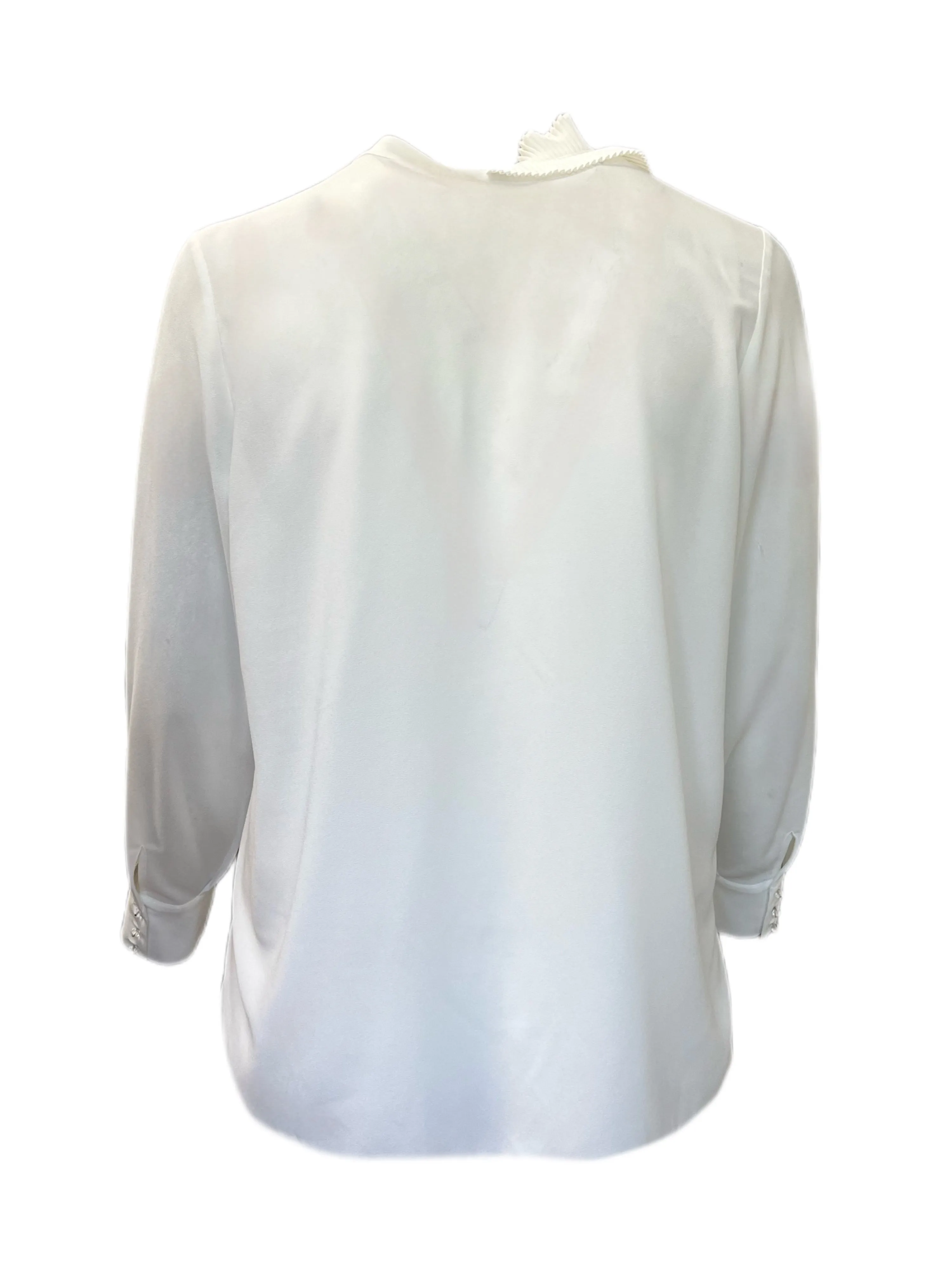 Marina Rinaldi Women's White Fase Ruffle Front Blouse Size 16W/25 NWT
