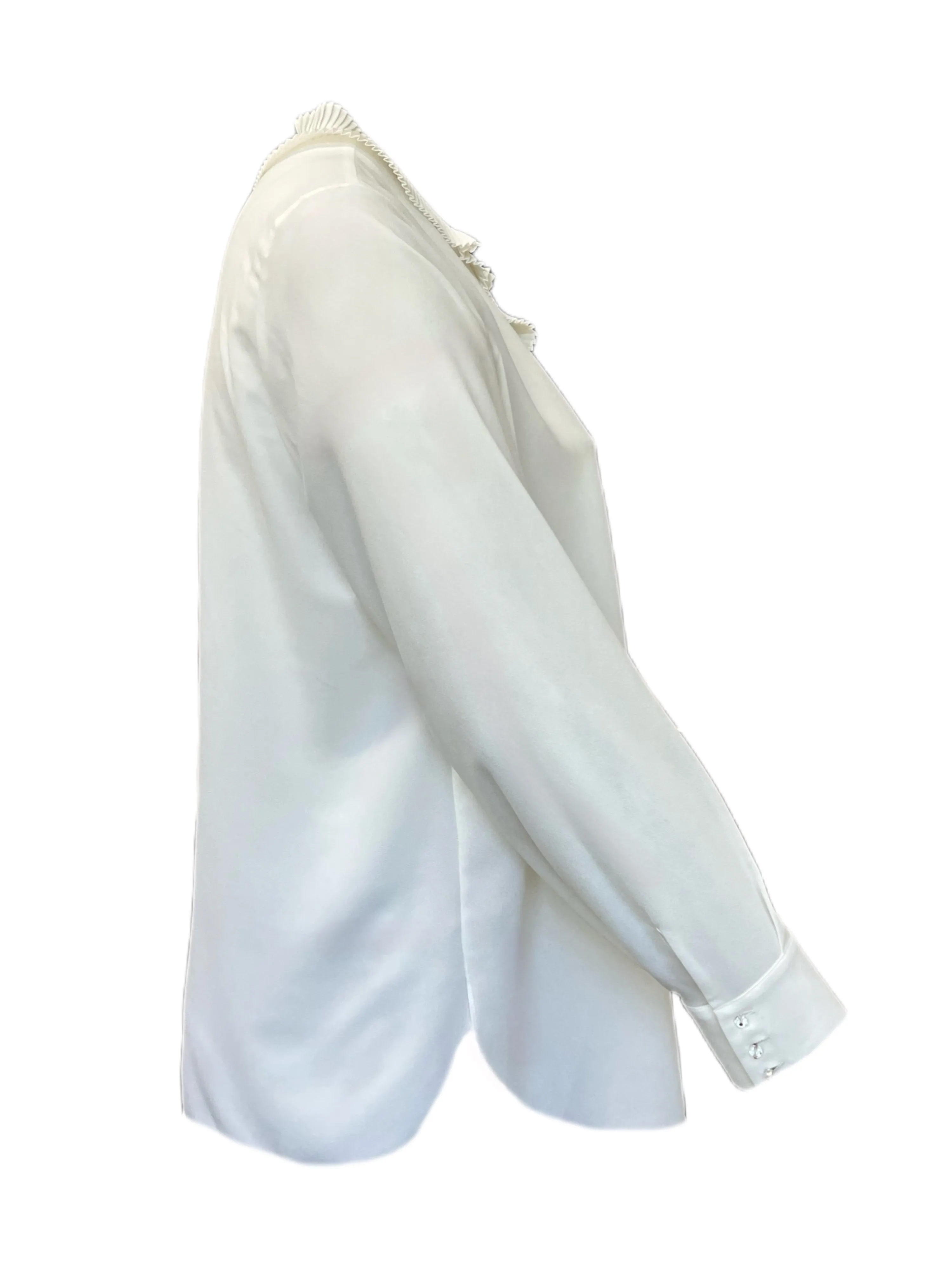 Marina Rinaldi Women's White Fase Ruffle Front Blouse Size 16W/25 NWT