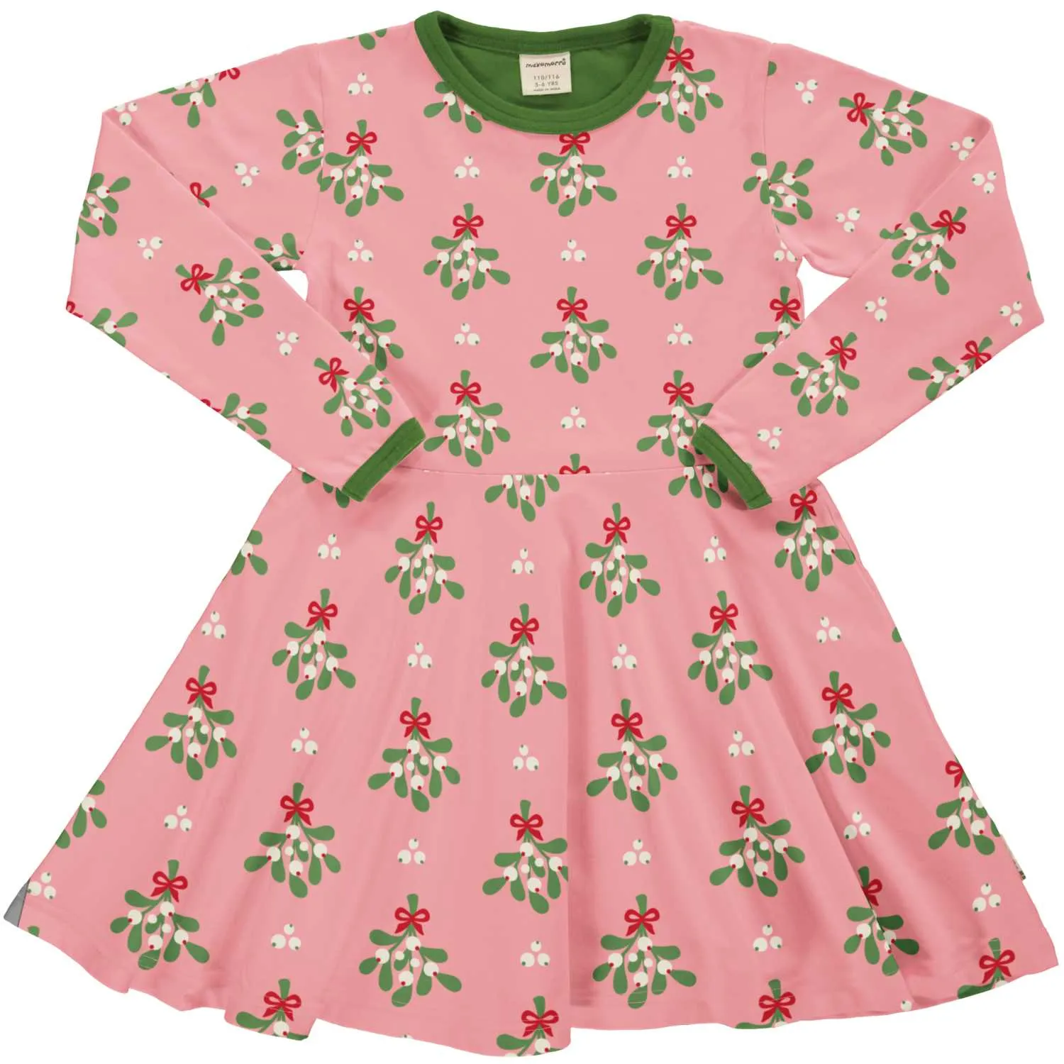 Maxomorra Circle Dress Pink Mistletoe