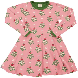 Maxomorra Circle Dress Pink Mistletoe