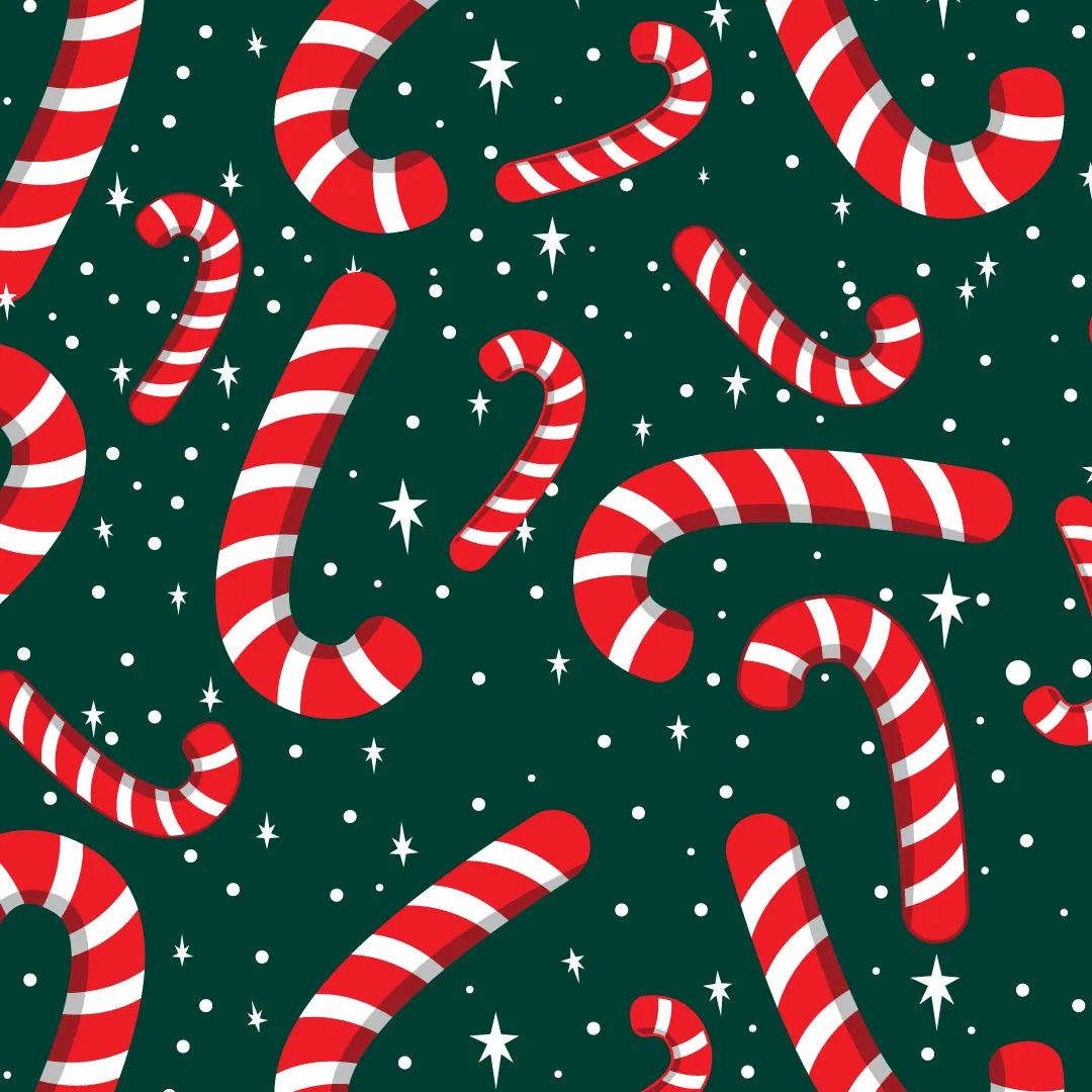 Mens Long Pyjamas - Candy Canes - Trousers & T-Shirt