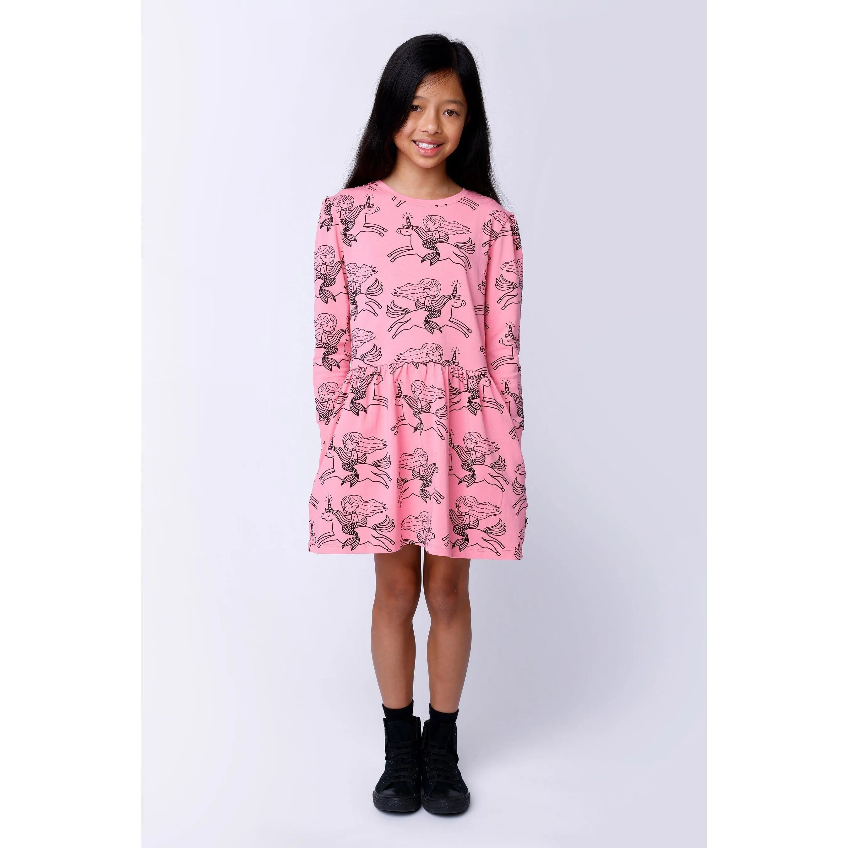 Mermaid And Unicorn Dress - Pink