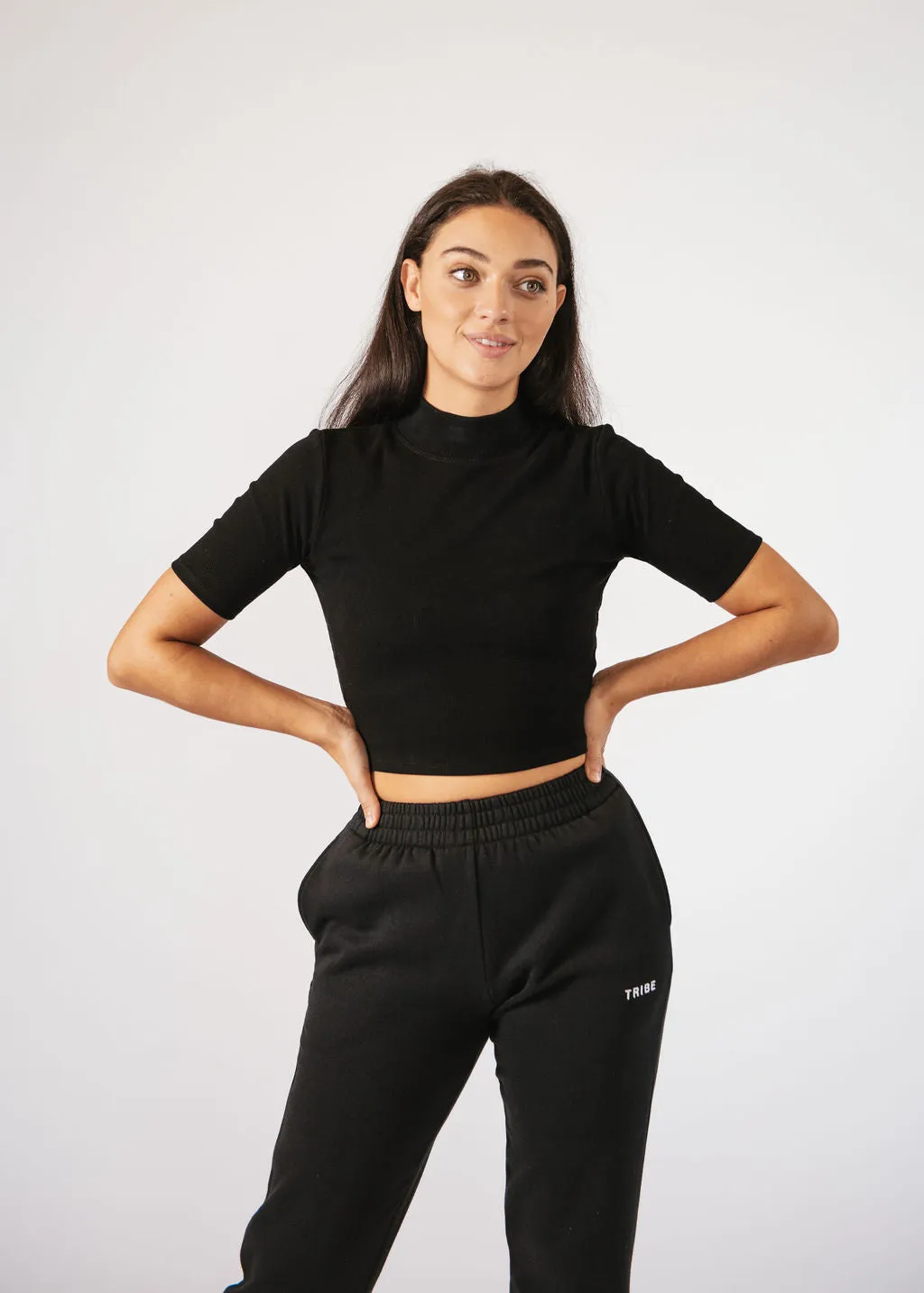 Mock Neck Crop