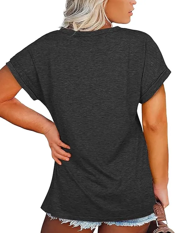 NEW Women Plus Size Be Kind T Shirt Summer V Neck Cute Graphic Tees Funny Inspirational Teacher Tops, Grey, Sz 3X, Fits Like 1X-2X