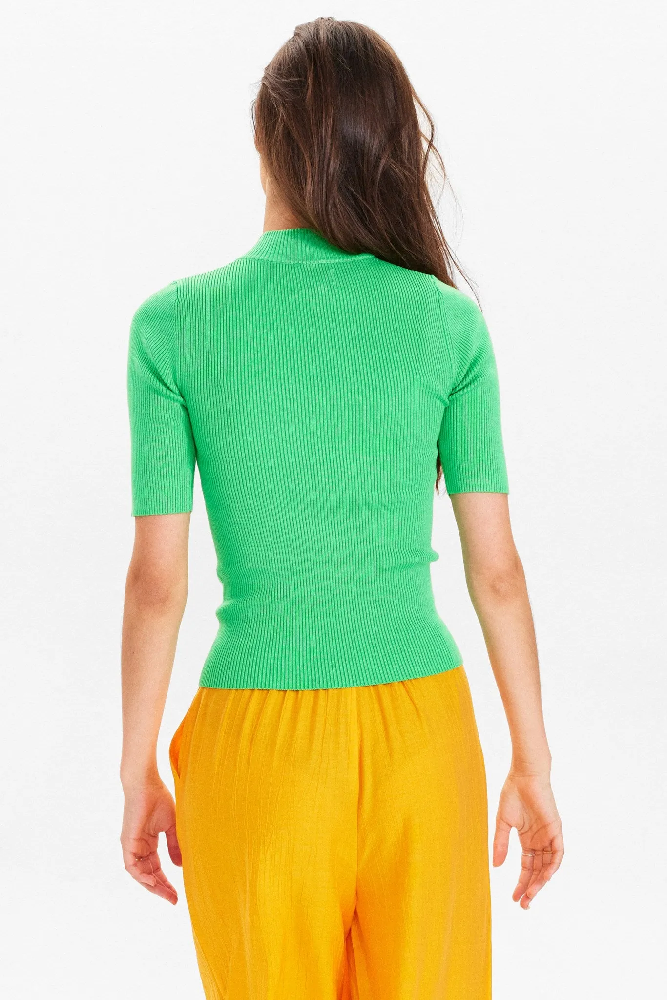 NUBIA SS PULLOVER CROPPED - Poison green