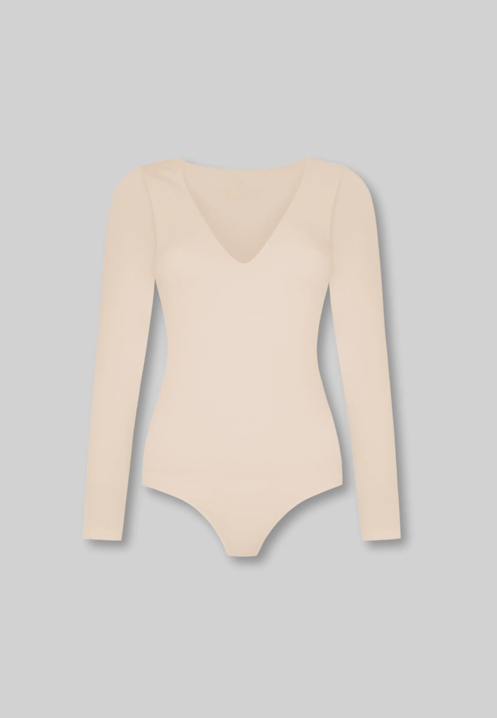 Organic Cotton Long Sleeve V-Neck Bodysuit, Oat