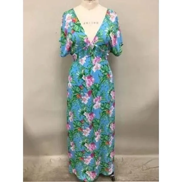 Peach Love Teal Maxi Dress