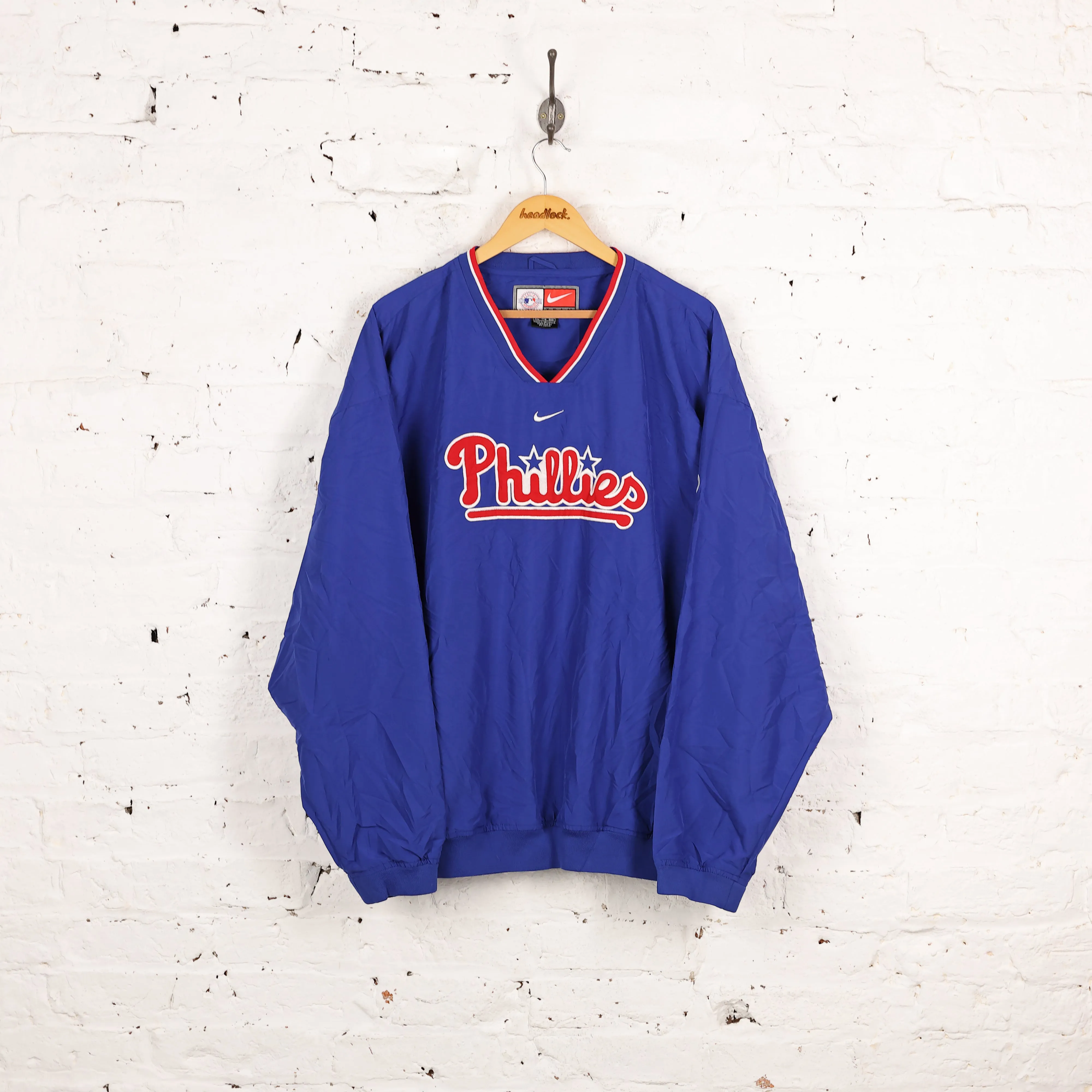 Philadelphia Phillies Nike Drill Shell Top - Blue - XXL