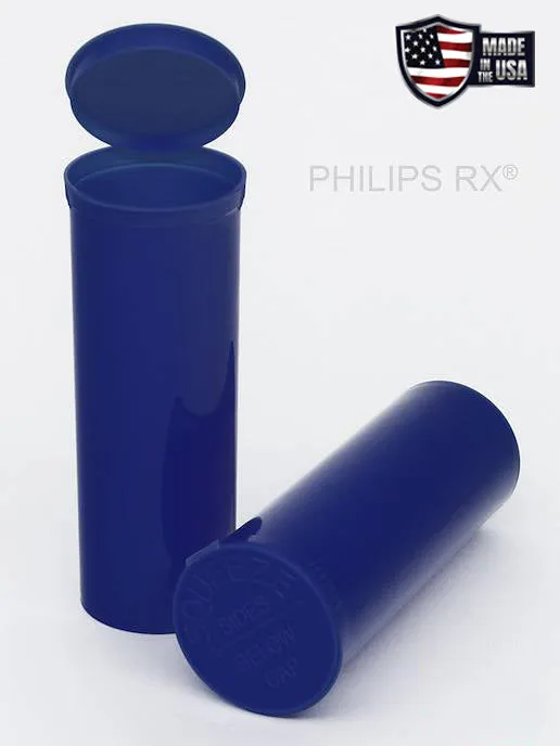Philips RX 60 Dram Pop Top Vial - 1/2 Oz - Child Resistant - Blueberry - Opaque (75 Count)