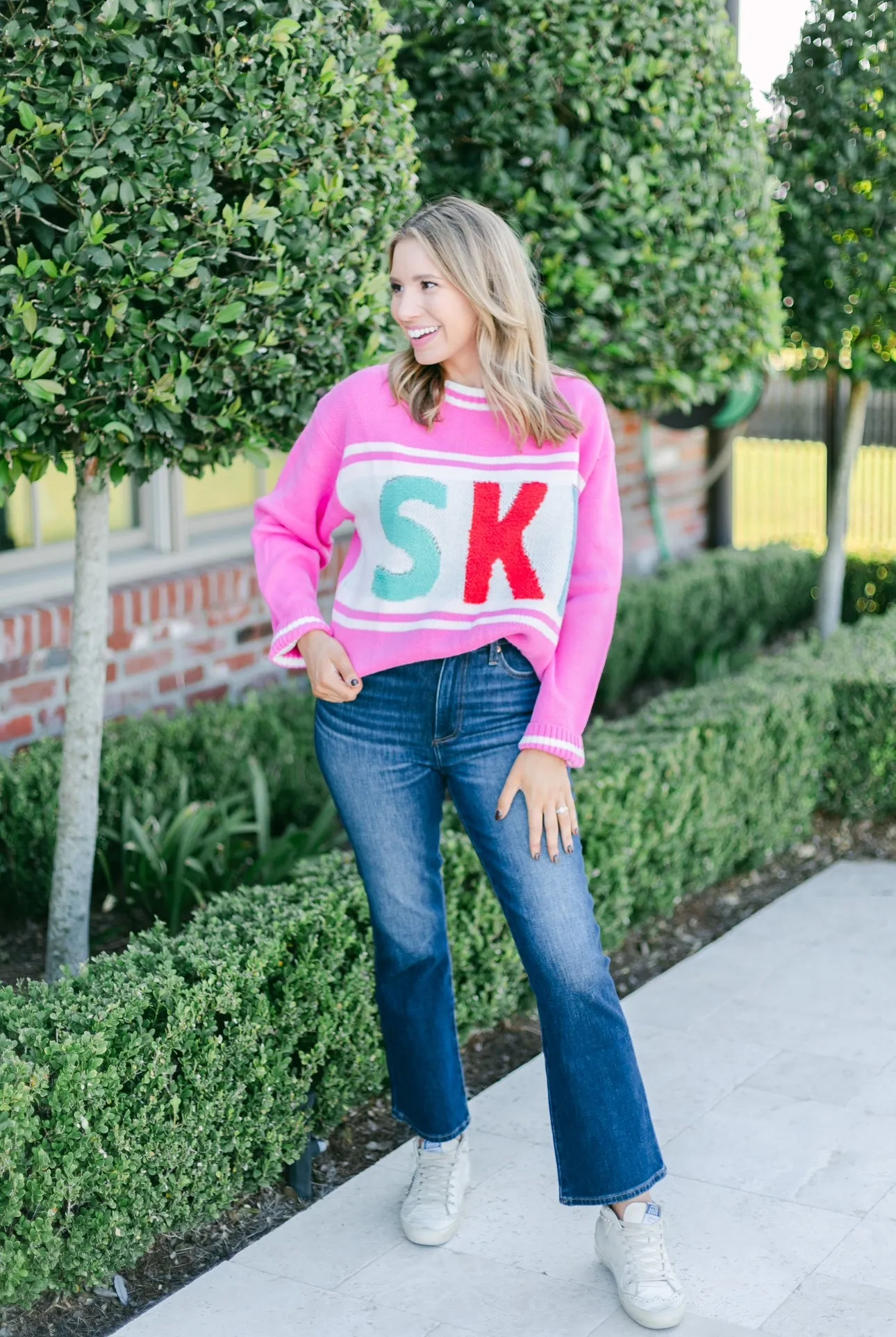 Pink Ski Pullover Sweater