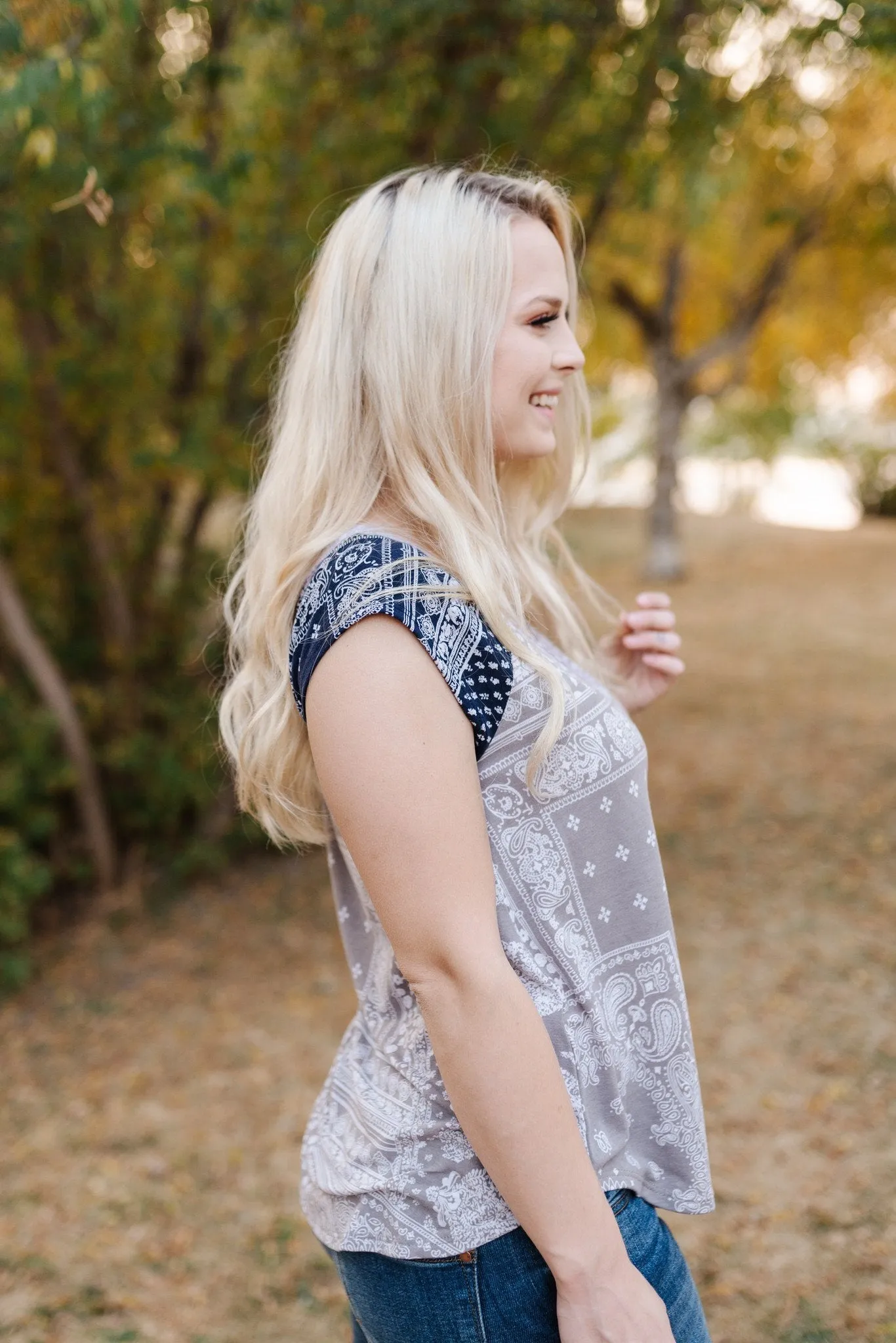Pretty As A Picture Paisley Sleeveless Top