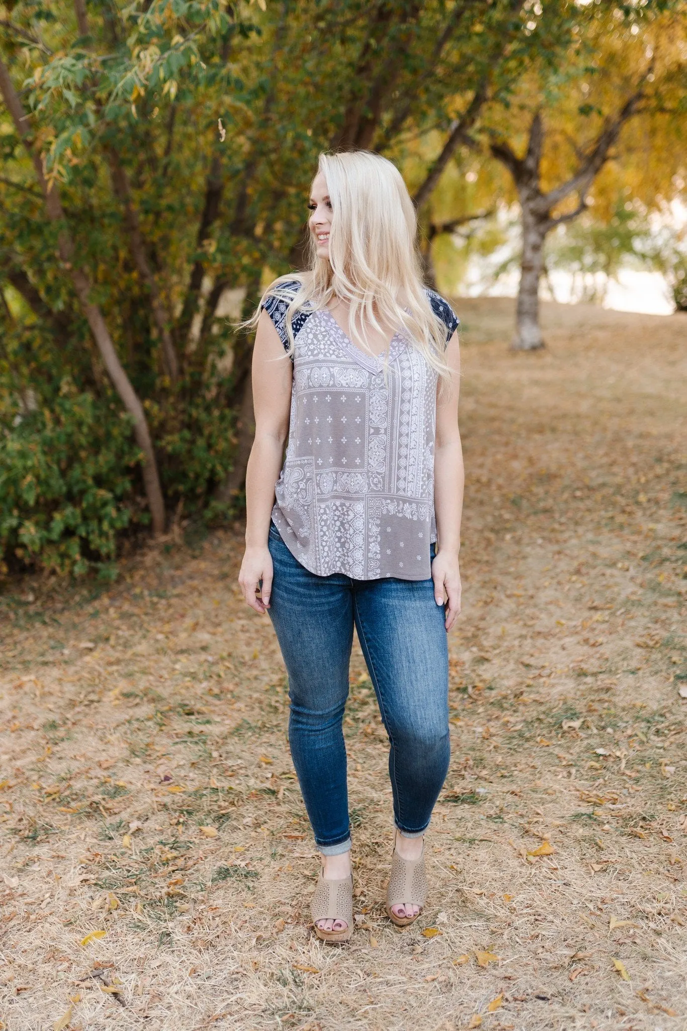Pretty As A Picture Paisley Sleeveless Top