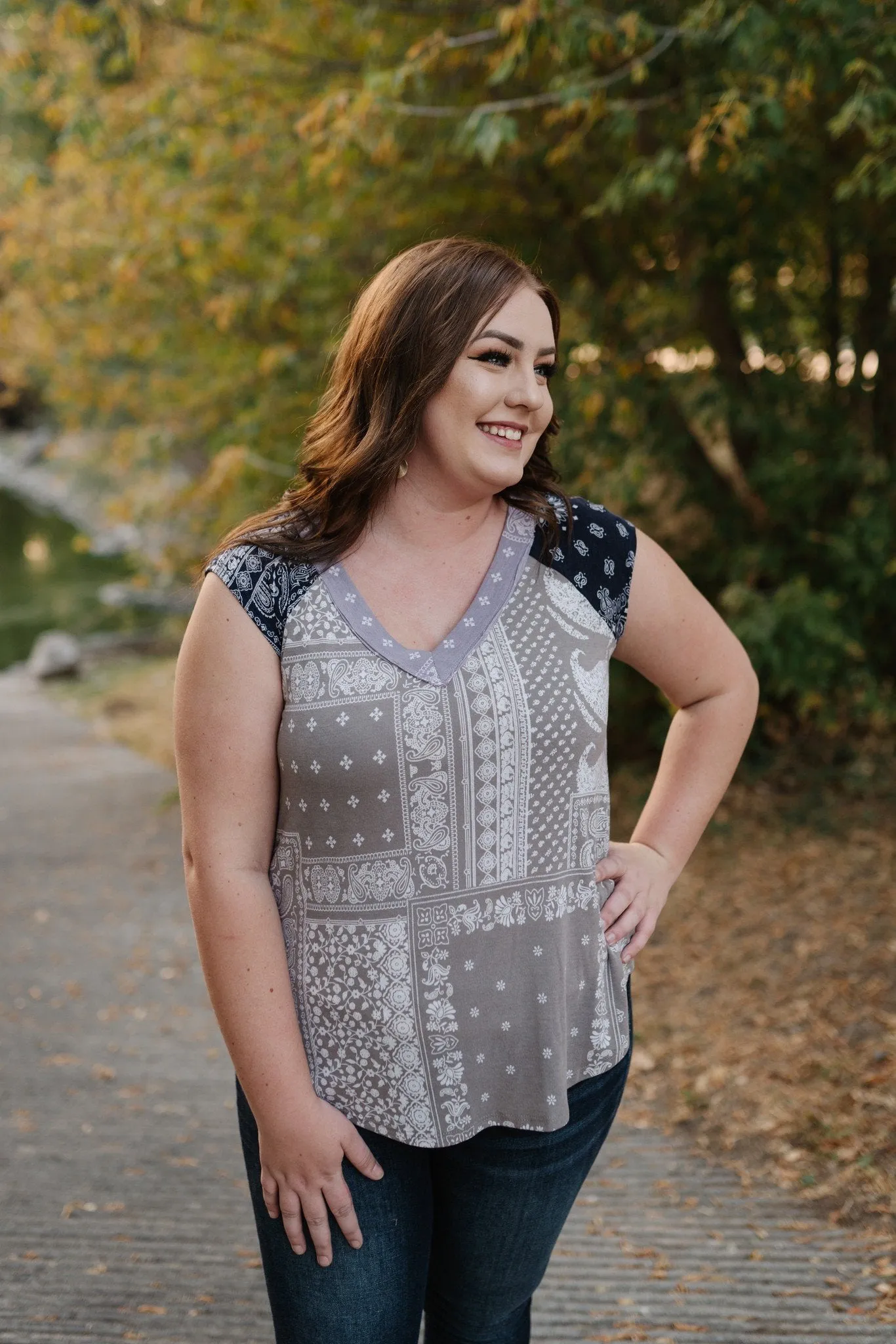 Pretty As A Picture Paisley Sleeveless Top