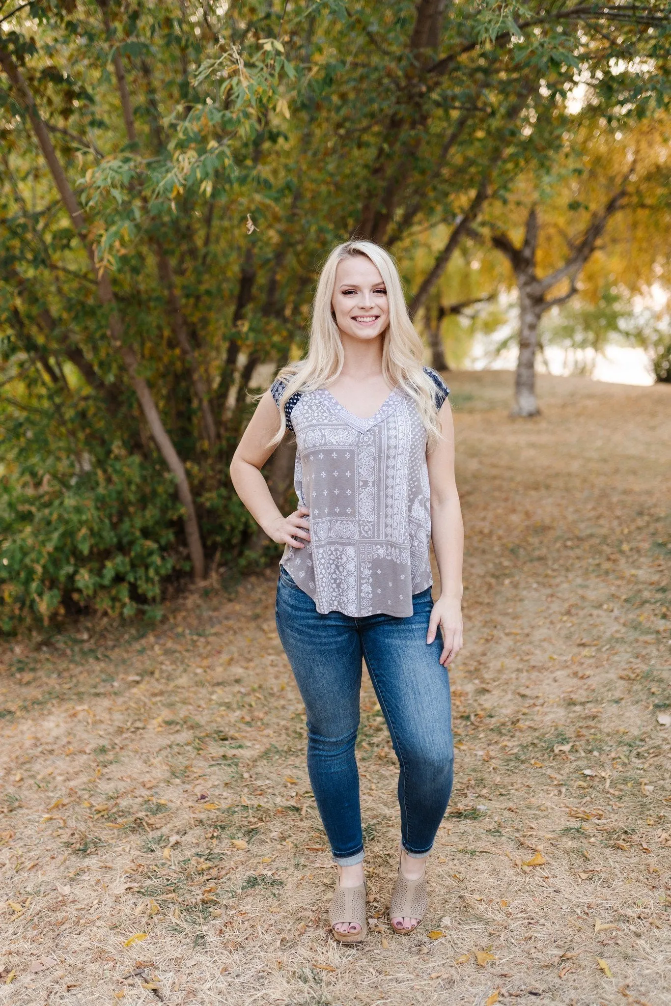 Pretty As A Picture Paisley Sleeveless Top
