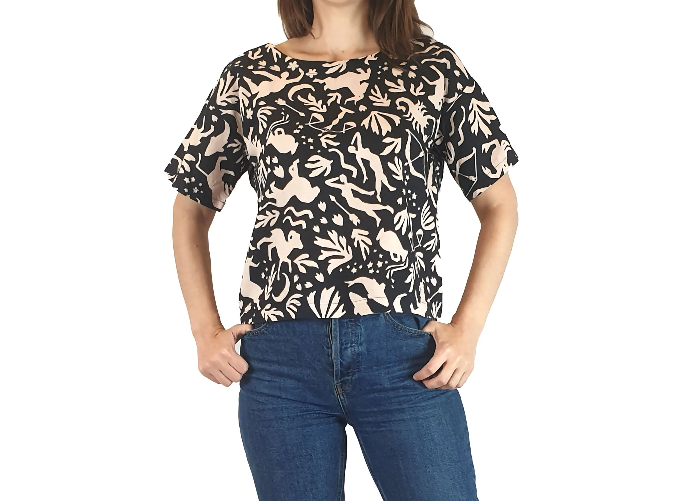 Princess Highway star sign print top size 6 (fits 6-8)