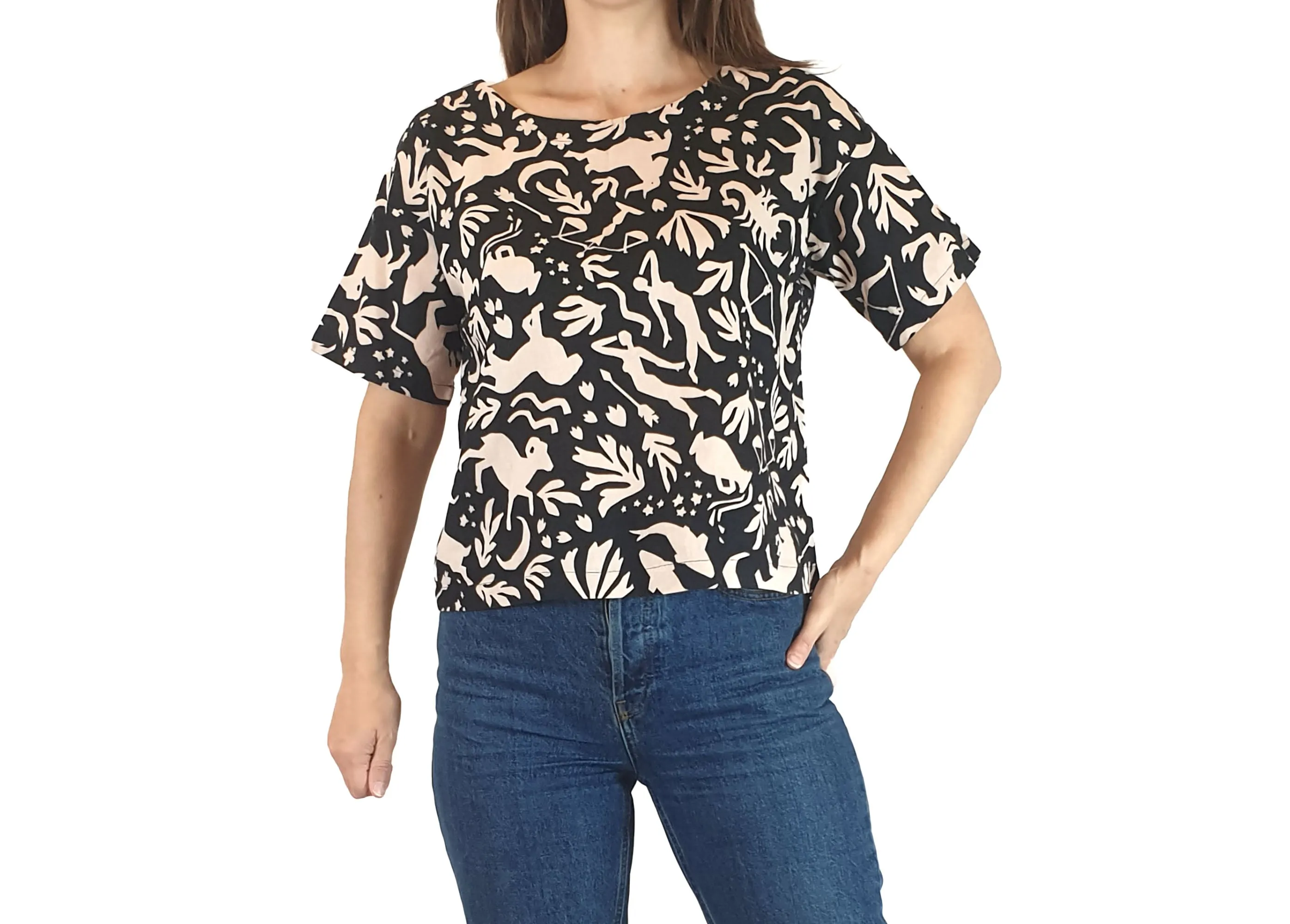 Princess Highway star sign print top size 6 (fits 6-8)