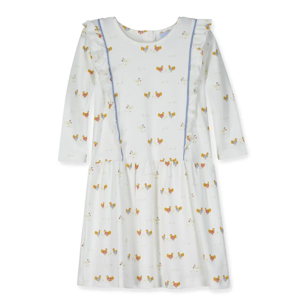 Printed Pima Louise Dress -- French Hen
