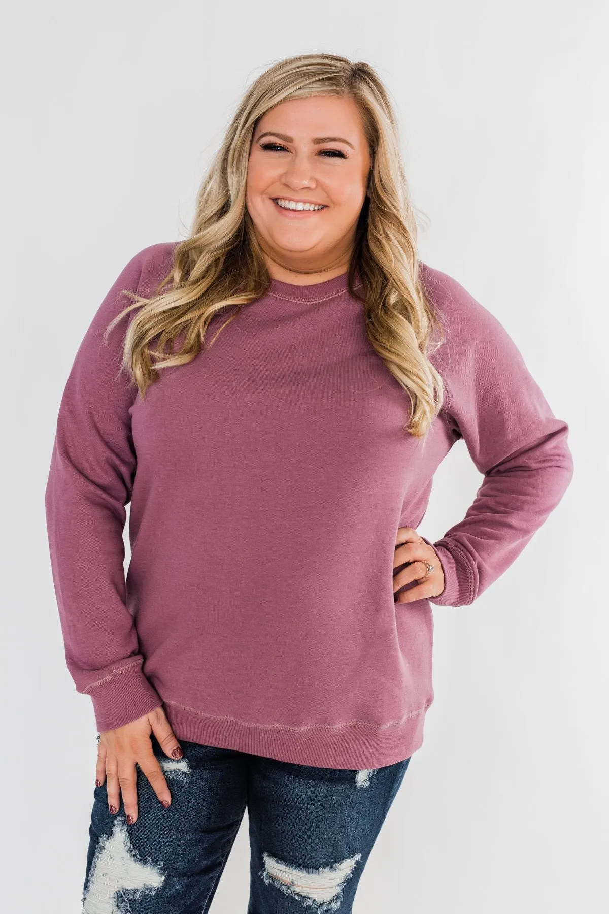 Pulse Basics Crew Neck Pullover- Orchid