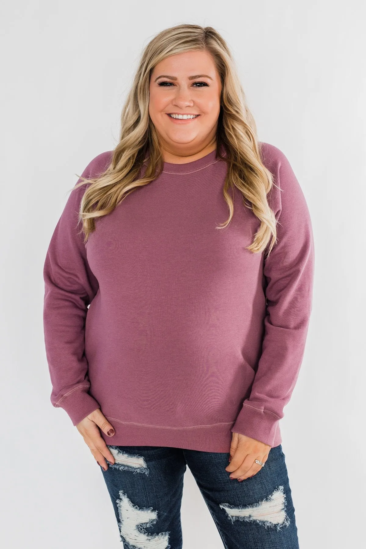 Pulse Basics Crew Neck Pullover- Orchid
