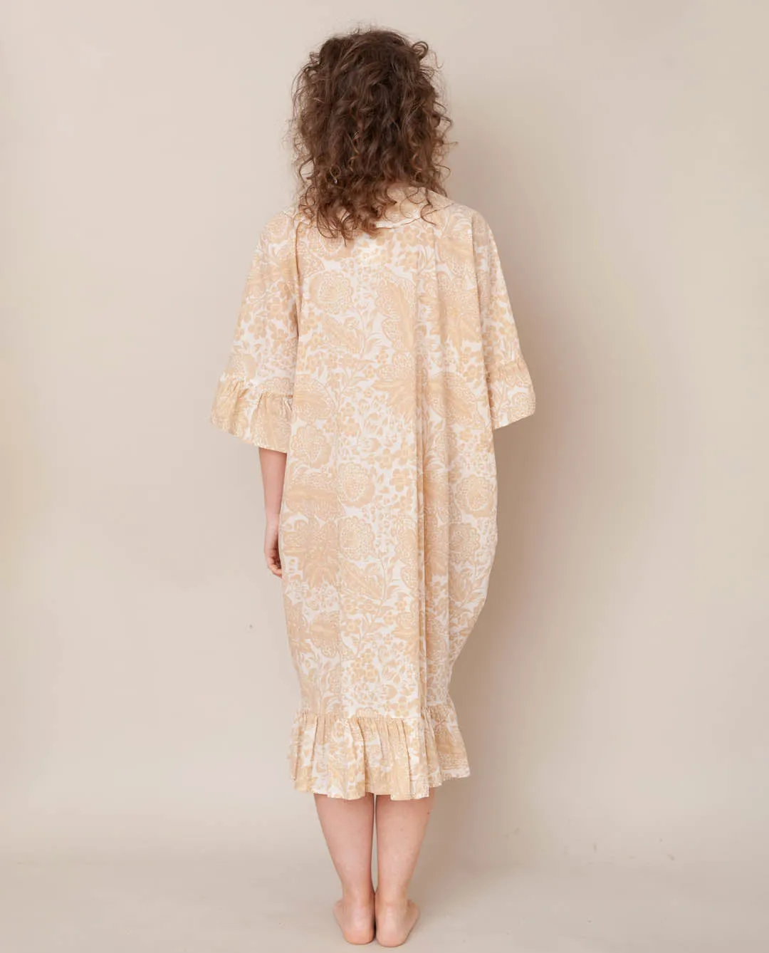 Radha Organic Cotton Dress In Cream Print