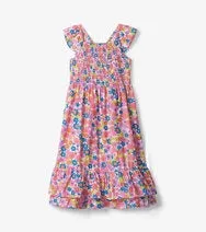 Retro Floral Smocked Maxi Dress