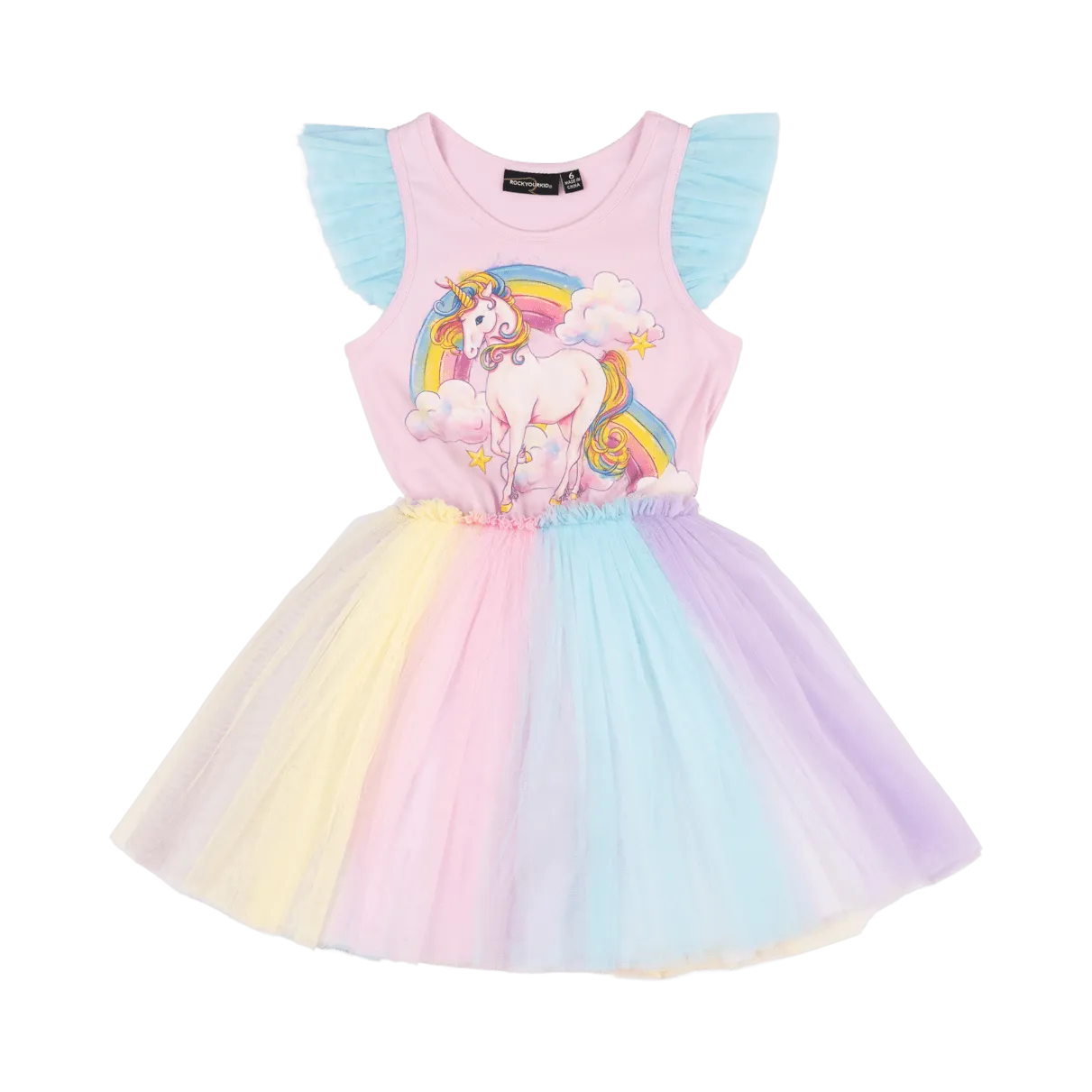 ROCK YOUR BABY UNICORN RAINBOW SINGLET DRESS