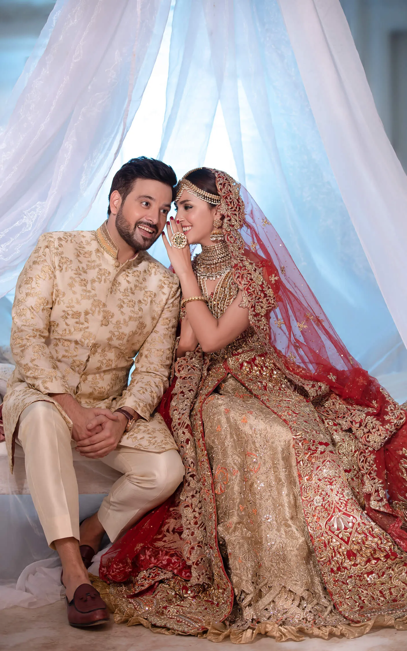 Royal Bridal Maxi with Embroidered Lehenga and Net Dupatta Traditional Deep Red and Golden Dress Pakistani #BS640