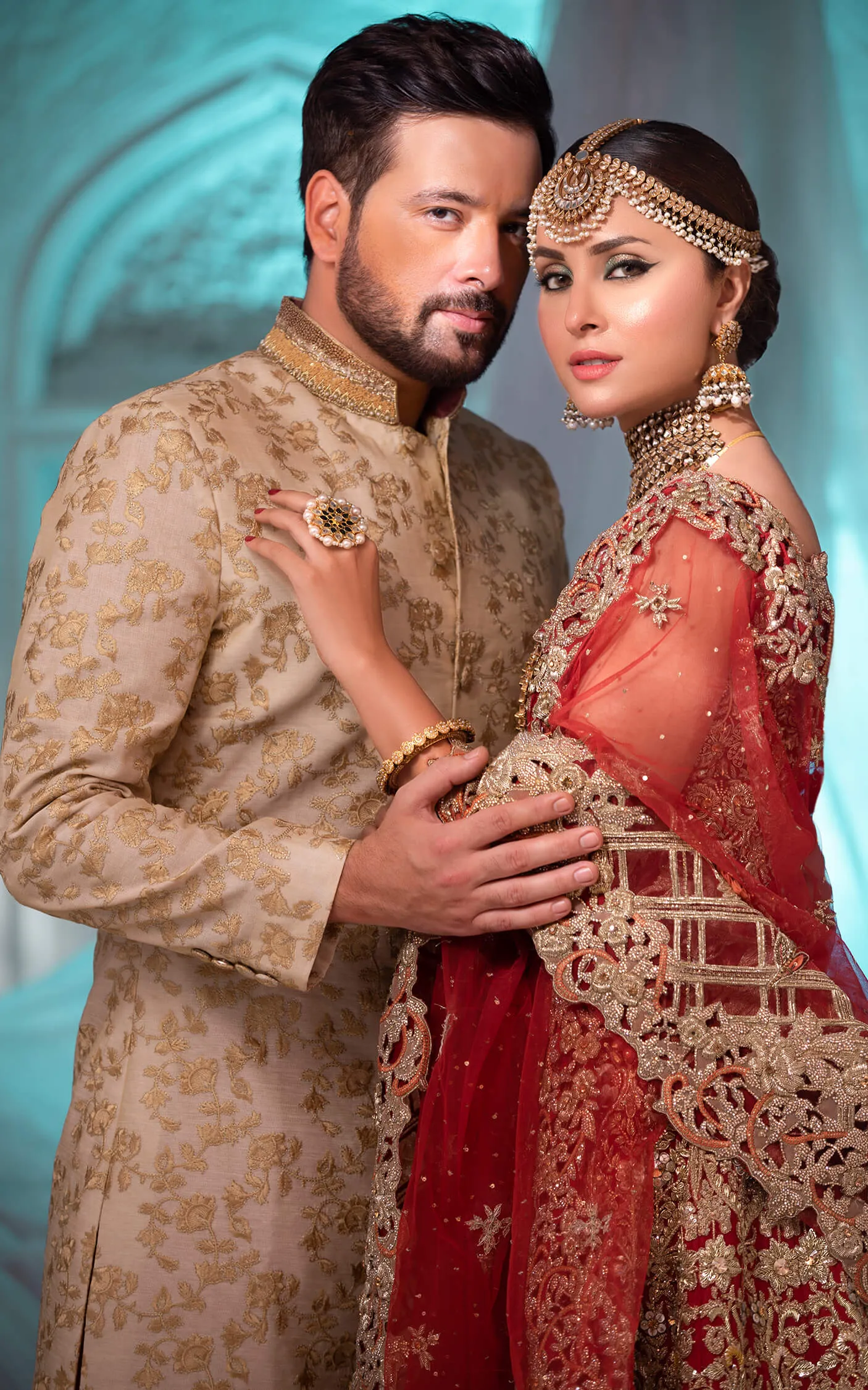 Royal Bridal Maxi with Embroidered Lehenga and Net Dupatta Traditional Deep Red and Golden Dress Pakistani #BS640