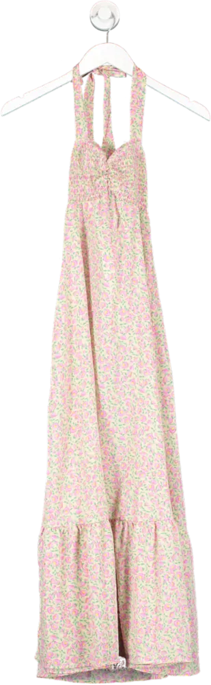 SHEIN Pink Floral Print Maxi Dress UK XS