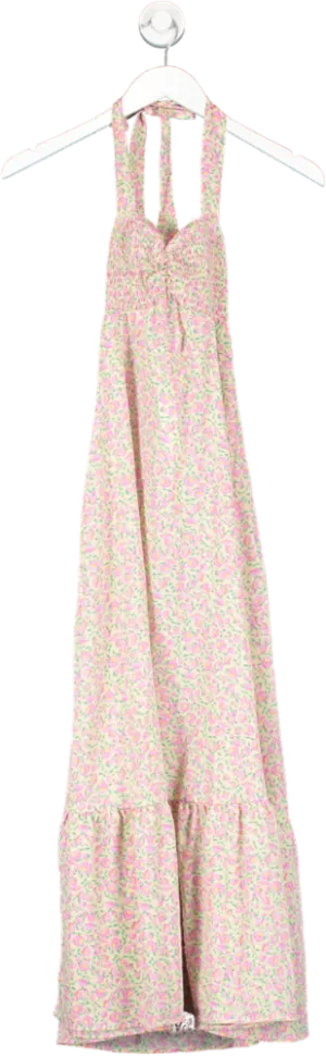 SHEIN Pink Floral Print Maxi Dress UK XS