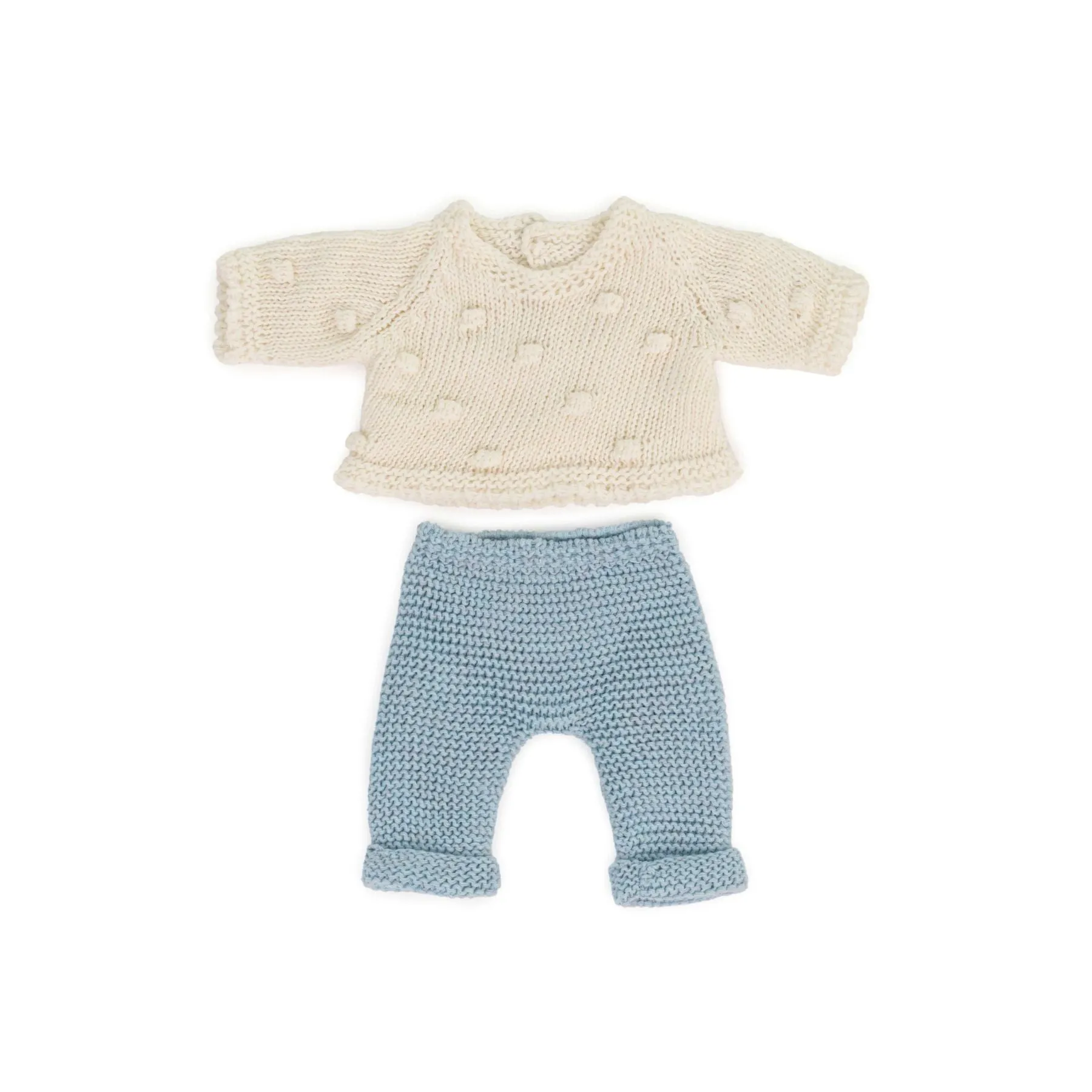 Small Doll Clothes - Knitted Outfit, Sweater   Trousers, 8 1/4