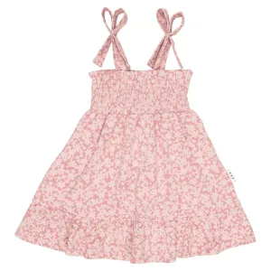 Smile Floral Shirred Dress