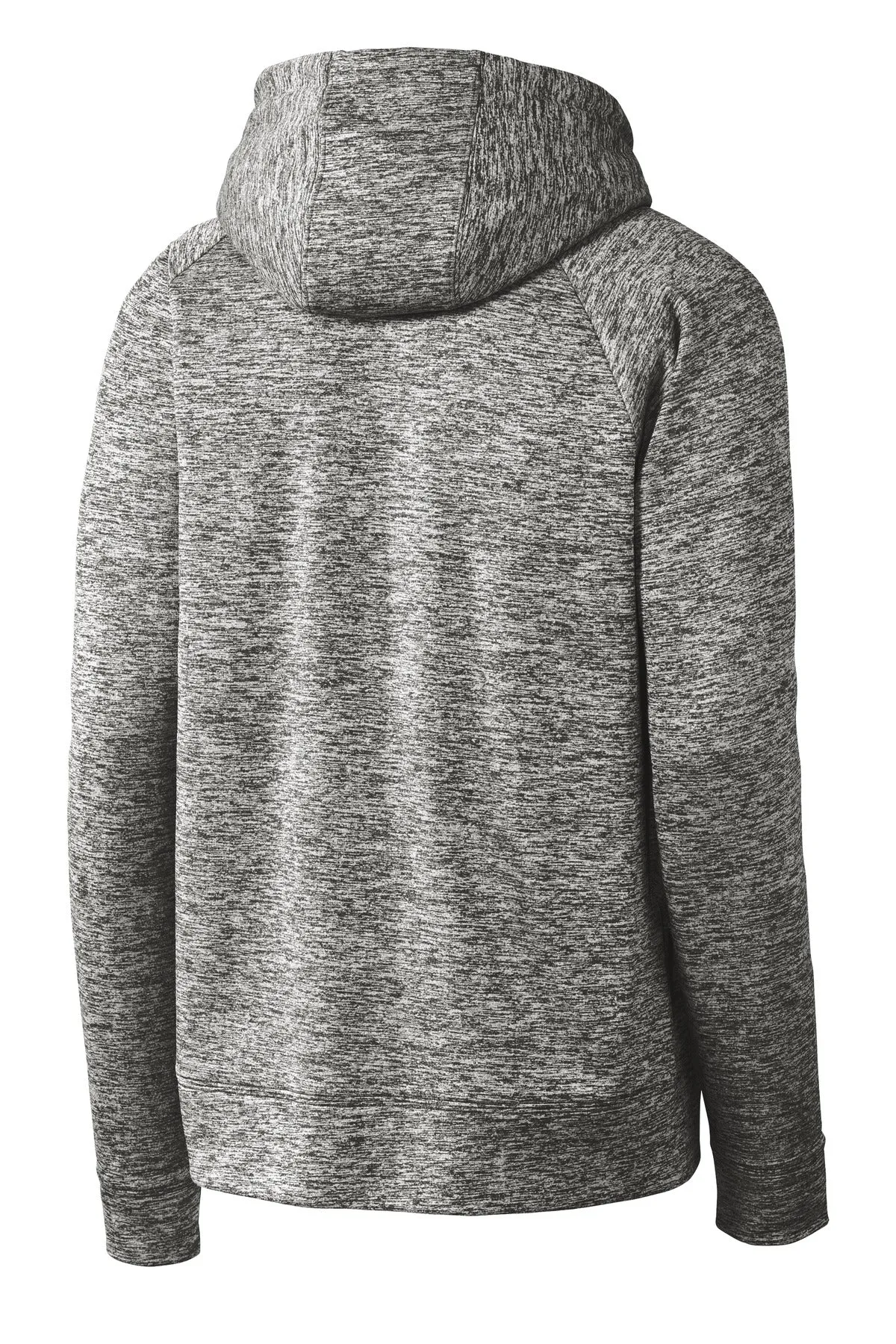 Sport-Tek PosiCharge Electric Heather Fleece Hooded Pullover. ST225 Black Electric