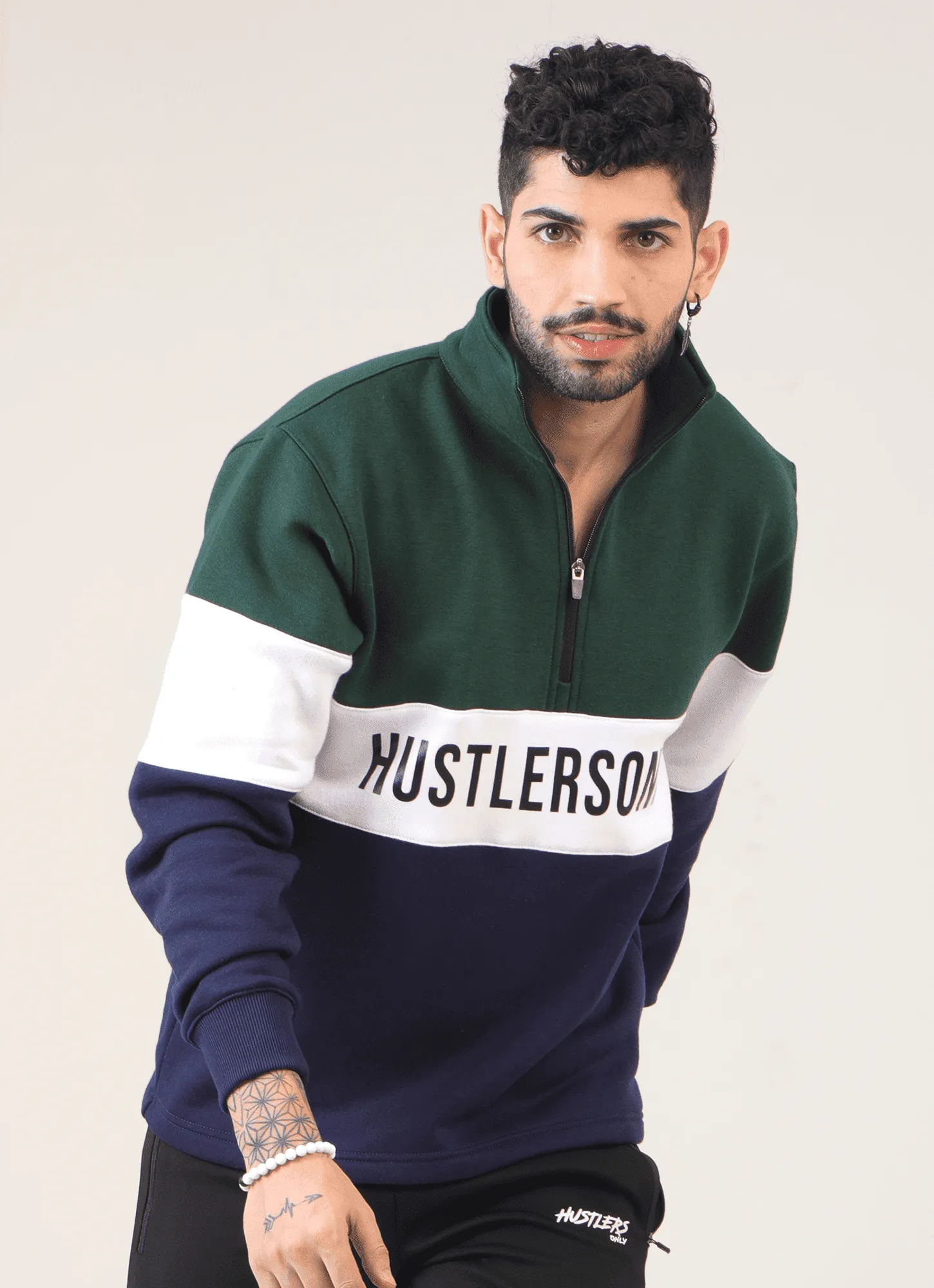 Standout Jumper - Green/Navy