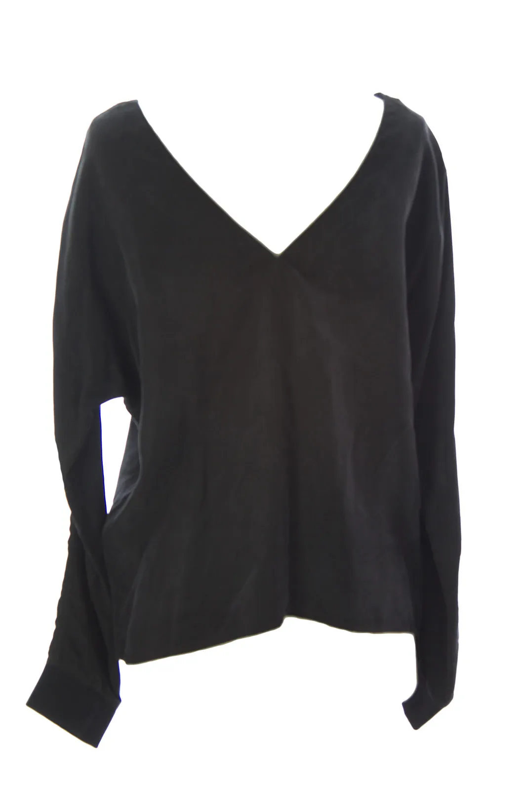 SURFACE TO AIR Women's Black V-Cut Back Ana Blouse Sz 40 $370 NEW